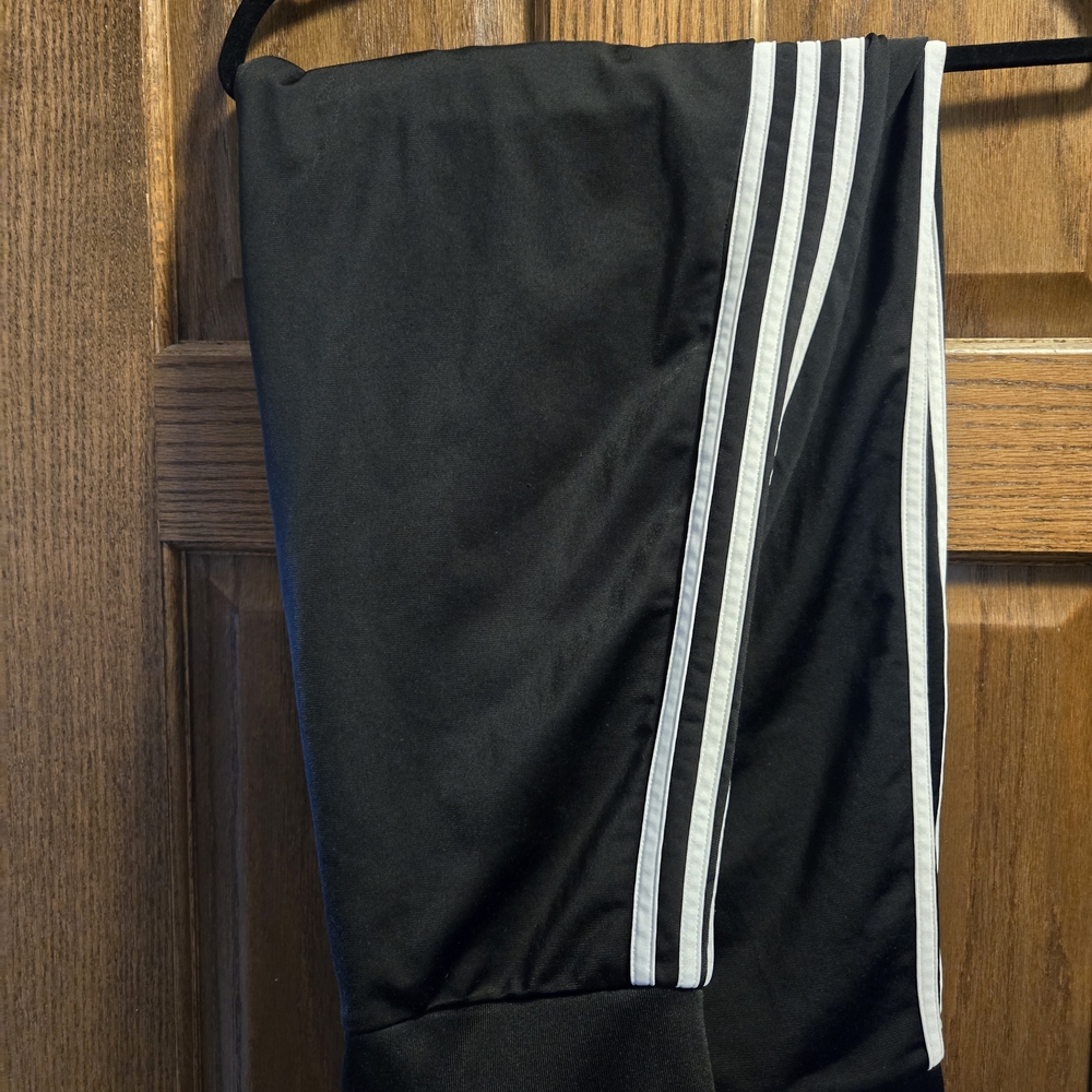 Adidas Black Pants with White Logo